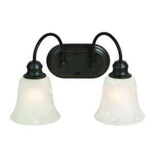 Design House Ridgeway Collection Double Wall Mount Light with Alabaster Glass